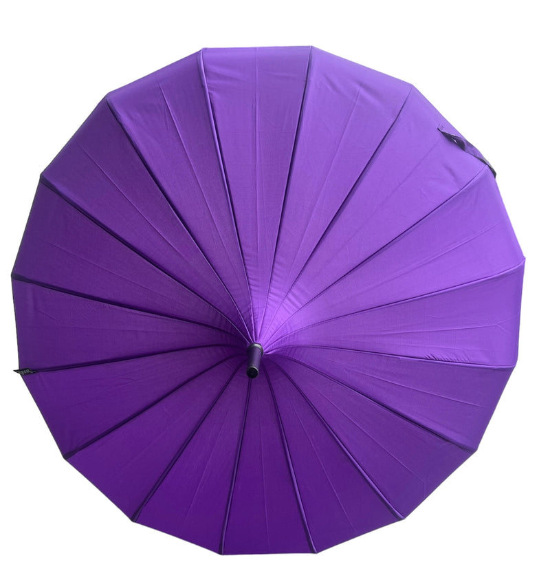 Ladies 'Olivia' Pagoda Walking Length Umbrella - Purple - Umbrellaworld