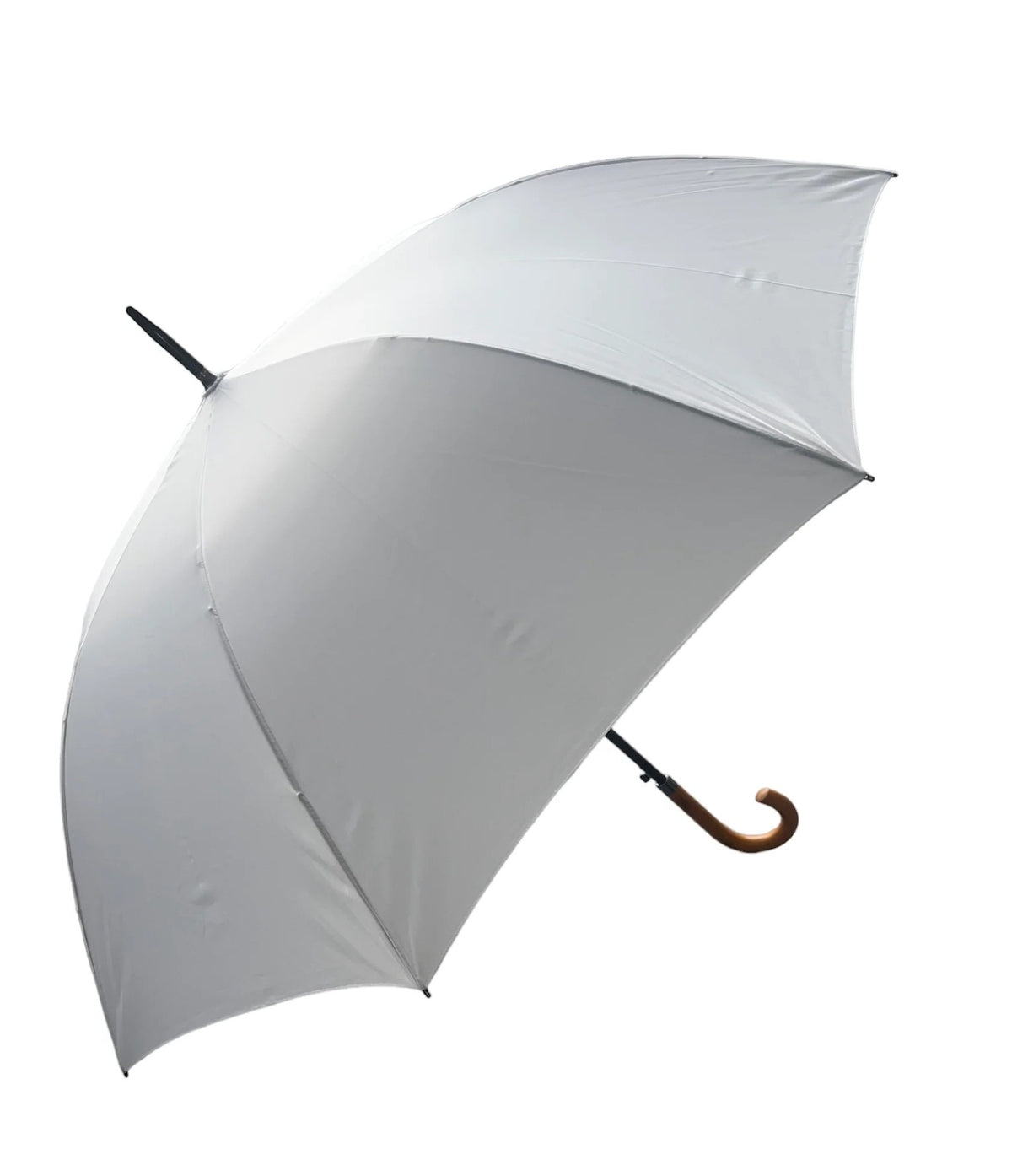 Large Automatic City Walking Umbrella | Wood Hook Handle | Oversize 118cm Canopy | Fibreglass Ribs