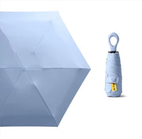 UW UPF 50+ Compact Travel Umbrella - Loop Hook | Sun &amp; Rain Protection | 93cm Canopy | 185g