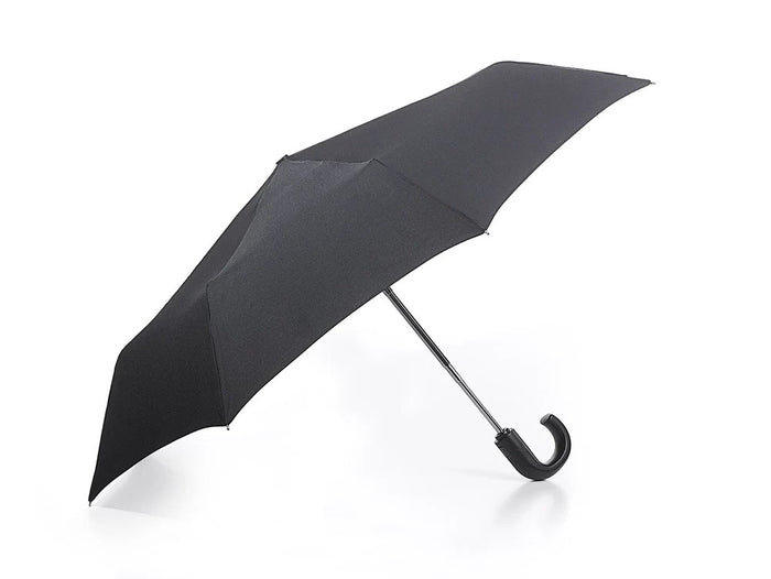 Fulton Men's Open & Close 11 Deluxe Folding Umbrella - Black | Auto Open & Close | Crook Handle
