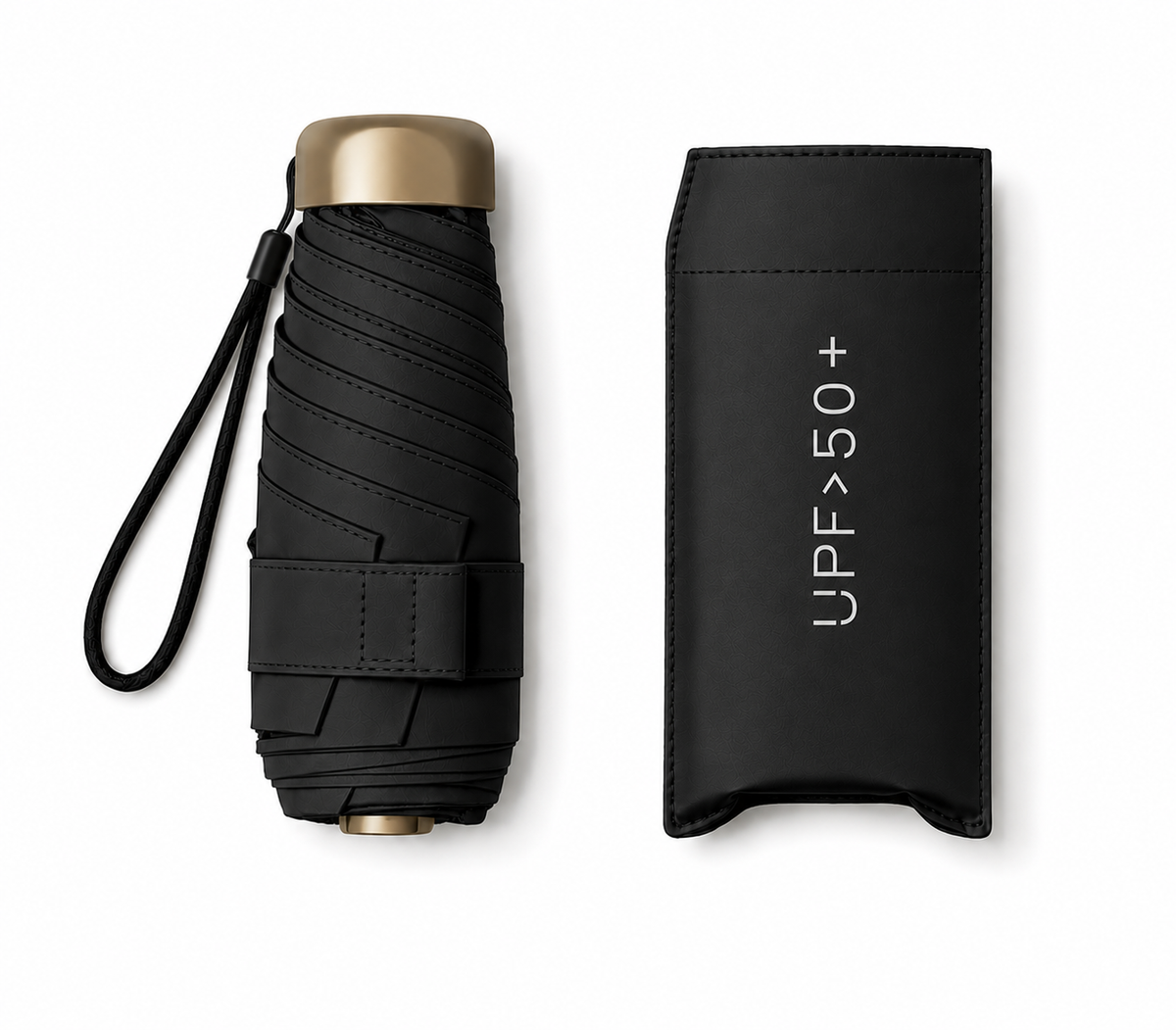 UW UPF 50+ Compact Flat Travel Umbrella | Sun &amp; Rain Protection | 93cm Canopy | Just 173g