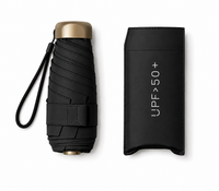 UW UPF 50+ Compact Flat Travel Umbrella | Sun &amp; Rain Protection | 93cm Canopy | Just 173g
