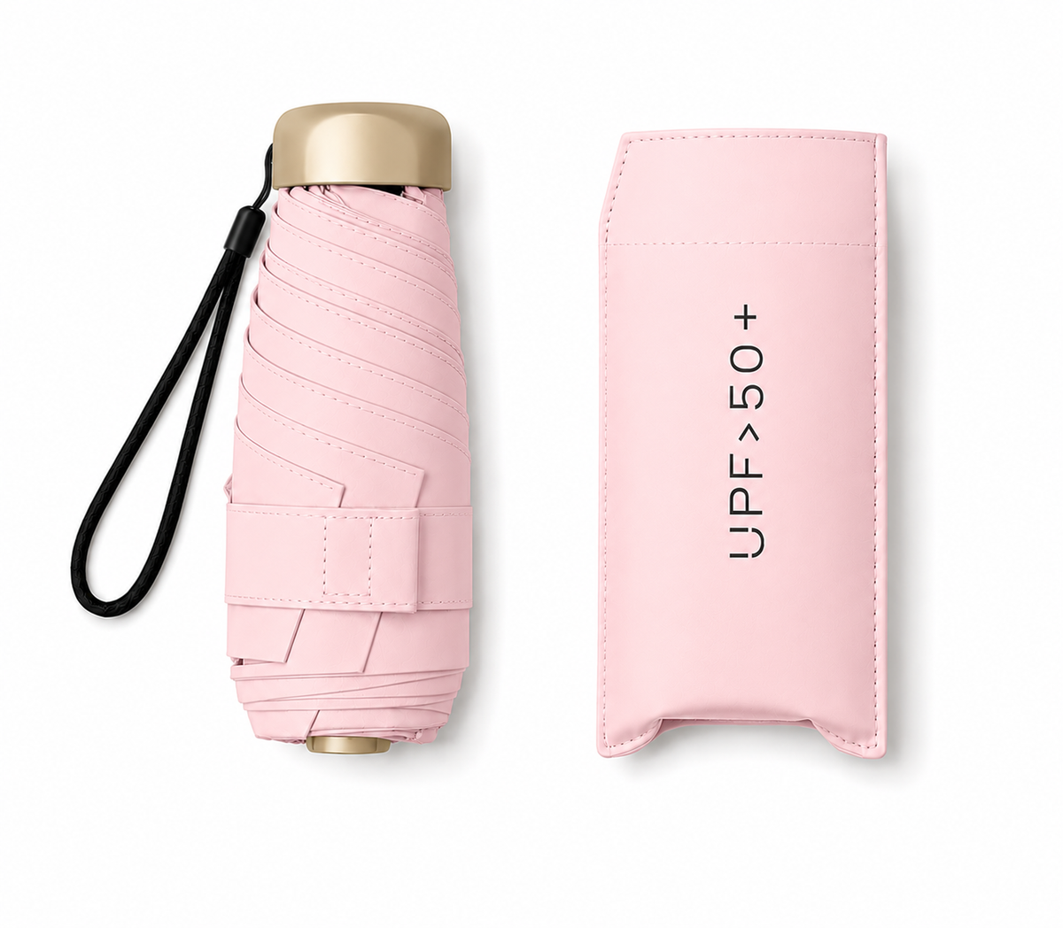 UW UPF 50+ Compact Flat Travel Umbrella | Sun &amp; Rain Protection | 93cm Canopy | Just 173g