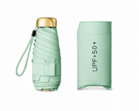 UW UPF 50+ Compact Flat Travel Umbrella | Sun &amp; Rain Protection | 93cm Canopy | Just 173g