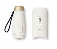 UW UPF 50+ Compact Flat Travel Umbrella | Sun &amp; Rain Protection | 93cm Canopy | Just 173g