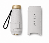UW UPF 50+ Compact Flat Travel Umbrella | Sun &amp; Rain Protection | 93cm Canopy | Just 173g