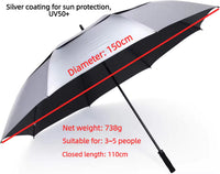 Supervent UV Auto Vented Windproof Golf Umbrella | Reflective Canopy | EVA Handle