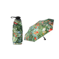 UPF 50+ Mini Compact Floral Umbrella - Long Handle | Pocket Size 18cm | Sun &amp; Rain | 230g