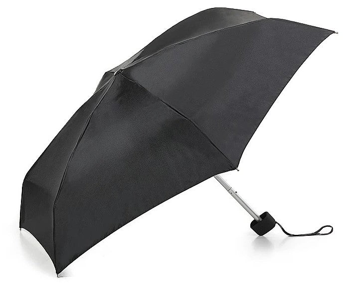 Fulton Tiny Compact Folding Umbrella - Black | UPF 50+ UV Protection | Pocket Size 15cm | Just 158g