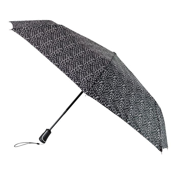 Totes ECO Wind Resistant 'X-tra Strong' AOC Umbrella - Black & White Drops