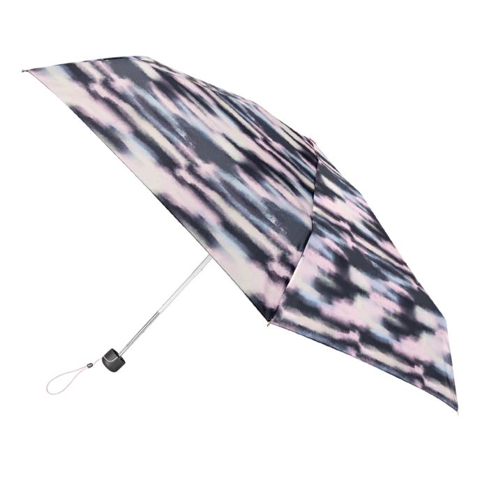 Totes ECO Tiny X-tra Strong 5 Section Folding Umbrella - Mini Striped Clouds