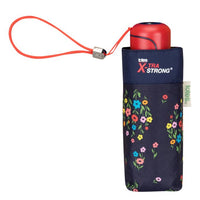 Totes ECO Tiny X-tra Strong 5 Section Folding Umbrella - Mini Flower Stems