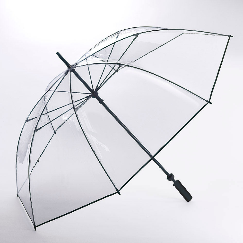 Clear Golf Umbrella | 125cm Transparent PVC Canopy | Auto Open | Wind-Resistant Fibreglass Frame