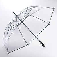 Clear Golf Umbrella | 125cm Transparent PVC Canopy | Auto Open | Wind-Resistant Fibreglass Frame