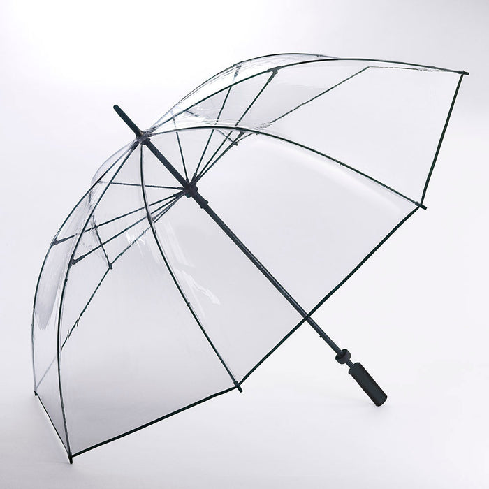 Clear Golf Umbrella | 125cm Transparent PVC Canopy | Auto Open | Wind-Resistant Fibreglass Frame