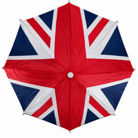 Union Jack Umbrella Hat - 2 Pack | Adjustable Headband | Hands-Free