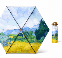 UPF 50+ Gold Reflective Compact Travel Umbrella | Heat-Reflecting Outer | Floral Underside
