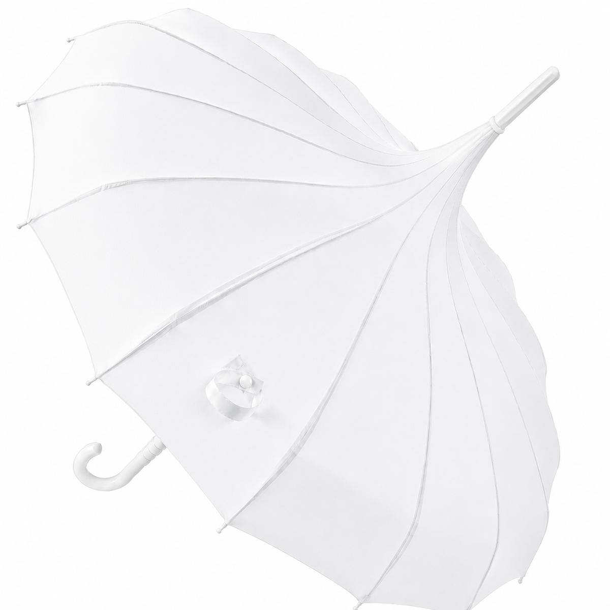 Ladies 'Olivia' Pagoda Walking Umbrella | 16 Ribs | Crook Handle | Vintage Style - Blazing Red