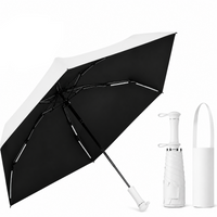 UPF 50+ Mini Compact Travel Umbrella - Long Handle | Pocket Size 18cm | Sun &amp; Rain | 230g