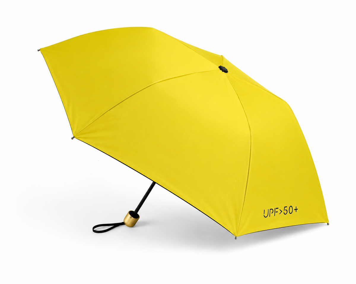 UW UPF 50+ Compact Flat Travel Umbrella | Sun &amp; Rain Protection | 93cm Canopy | Just 173g