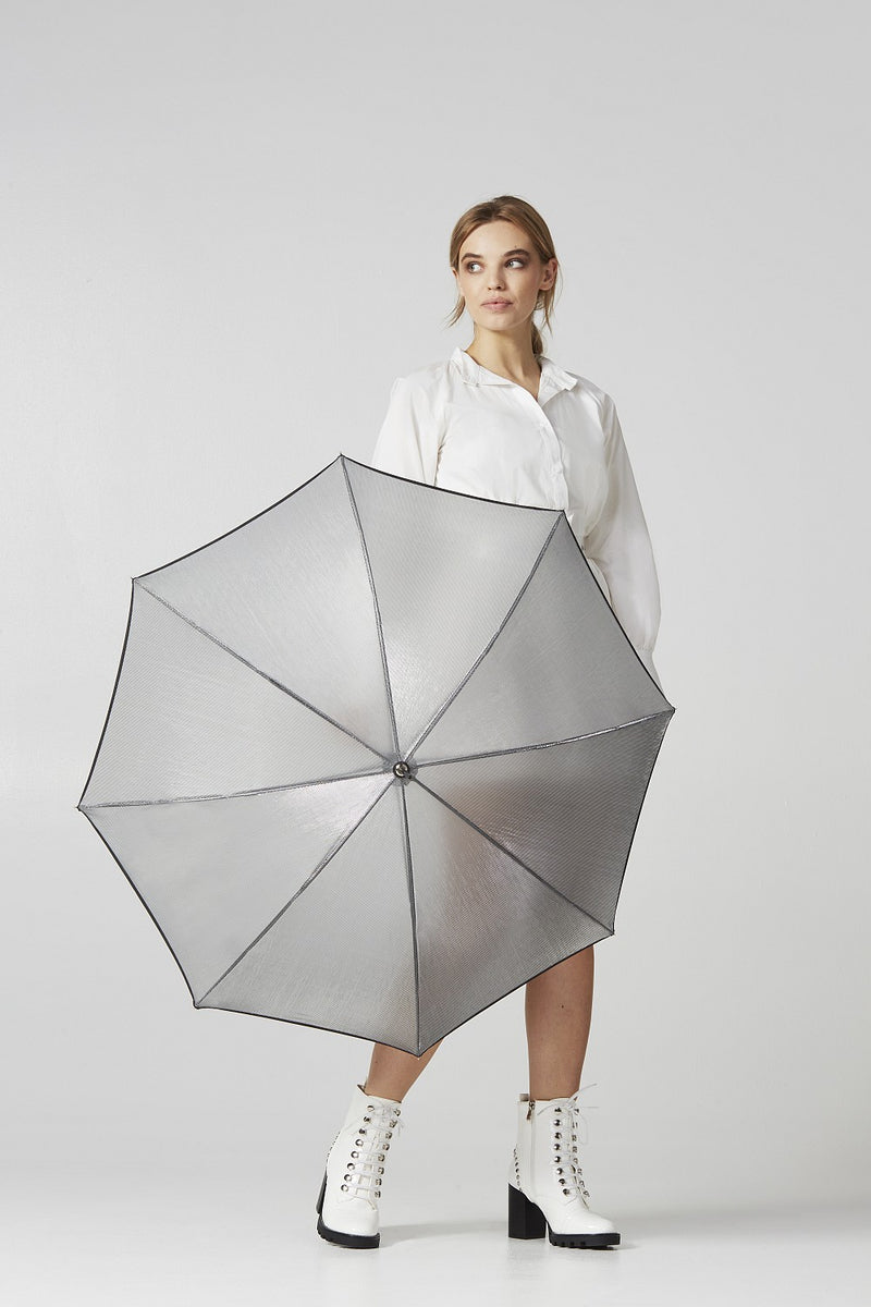 Ladies Walking Umbrella Kew 'Silver Iridescent' by Fulton - Umbrellaworld