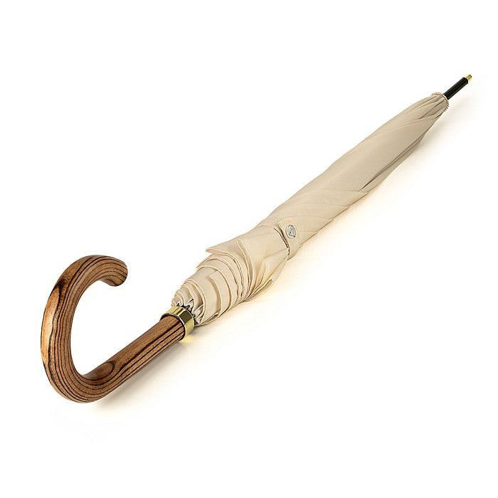 Commissioner Elm Wood Walking Umbrella - Wedding Ivory Cream - Umbrellaworld