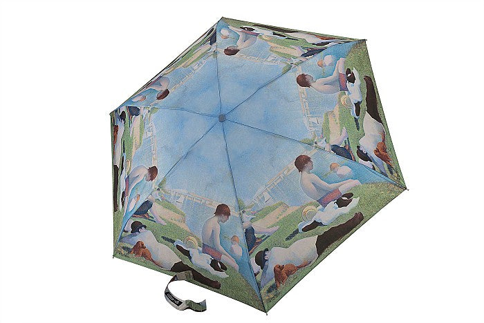 National Gallery Tiny Folding Umbrella - Seurat Bathers at Asnieres - Umbrellaworld