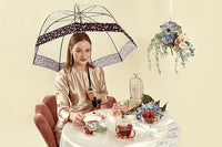 Fulton Birdcage Luxe Clear Dome Umbrella - Love Hearts - Umbrellaworld