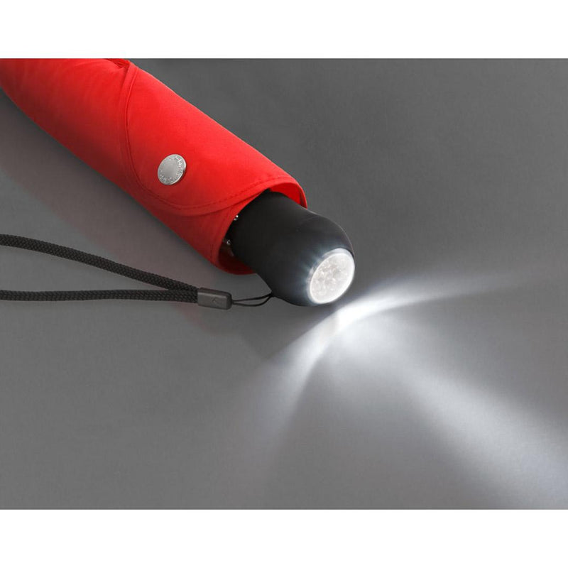 FARE Illustro Safebrella LED Mini Umbrella - Black - Umbrellaworld
