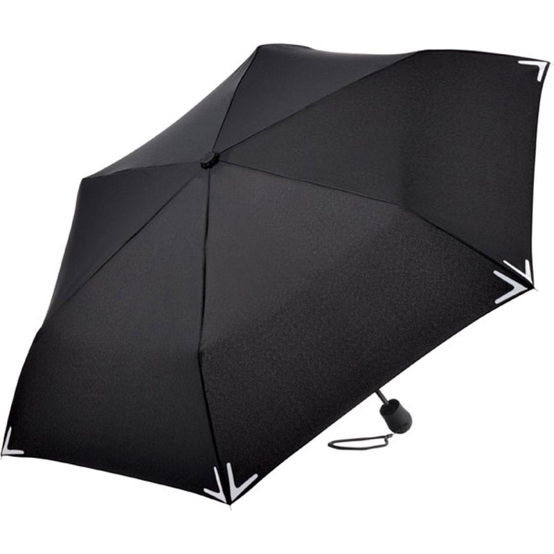 FARE Illustro Safebrella LED Mini Umbrella - Black - Umbrellaworld
