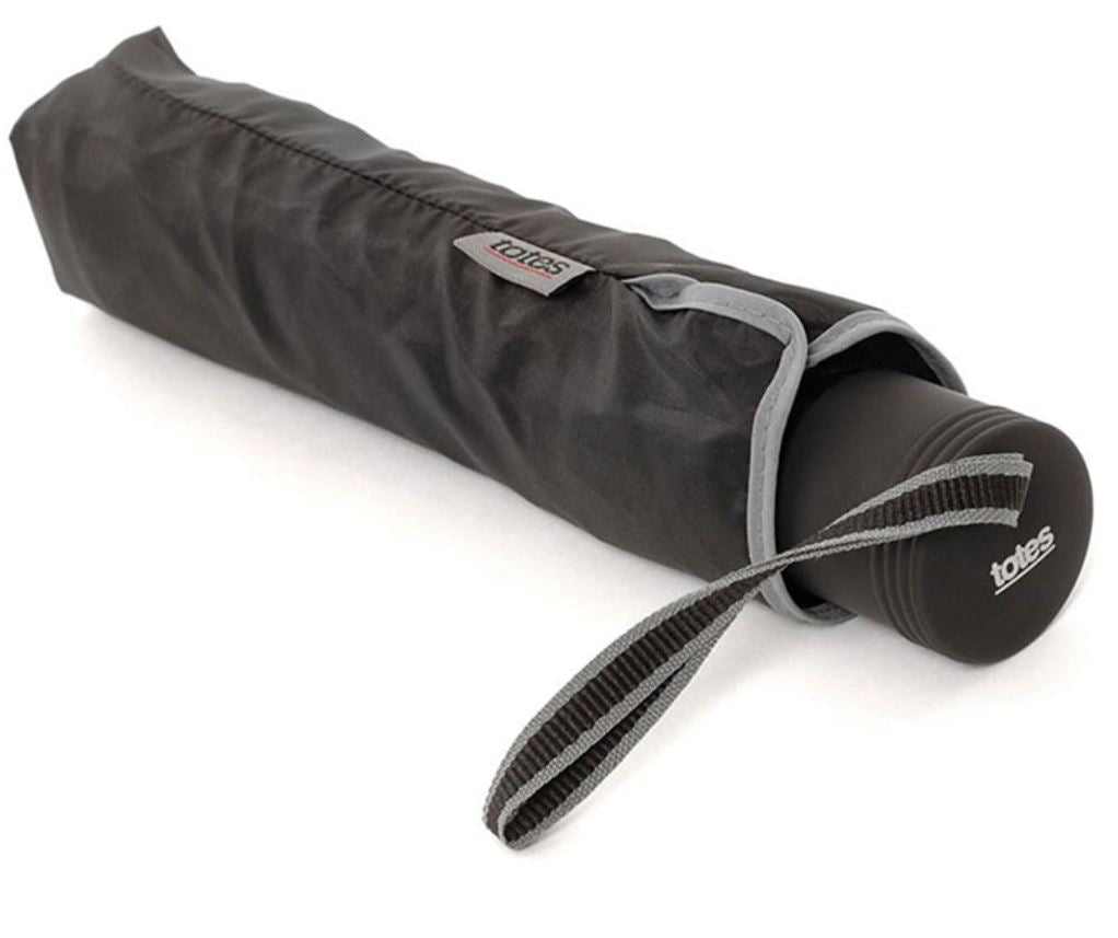 Totes ECO Black Supermini 'Sport' Umbrella - Umbrellaworld
