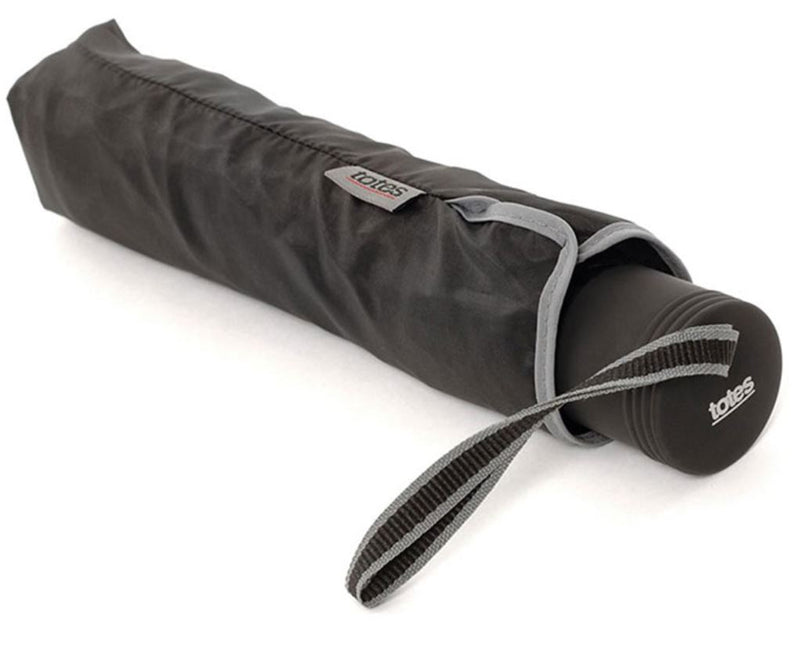 Totes ECO Black Supermini 'Sport' Umbrella - Umbrellaworld
