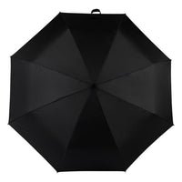 Totes ECO-Brella Leatherette Crook Handle Folding Umbrella - Black - Umbrellaworld