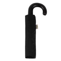 Totes ECO-Brella Leatherette Crook Handle Folding Umbrella - Black - Umbrellaworld