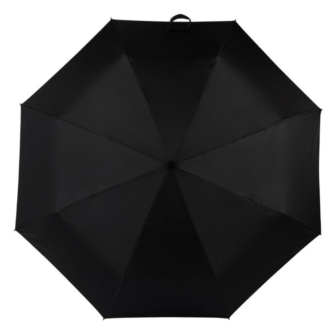 Totes ECO Classic Wood Crook Folding Umbrella - Black - Umbrellaworld