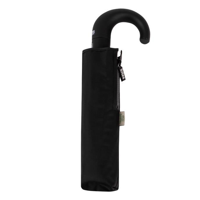Totes ECO Classic AOC Crook Folding Umbrella - Black - Umbrellaworld