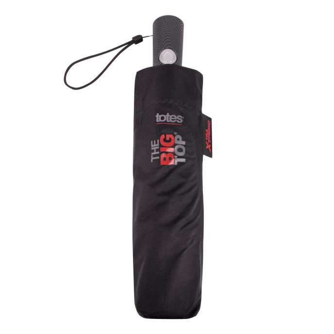 Totes ECO X-tra Strong Auto Open And Close Umbrella - Black "Big TOP" - Umbrellaworld