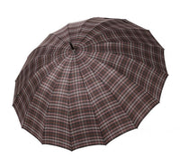 Bugatti Doorman Golf Umbrella with Chestnut Handle - Check - Umbrellaworld