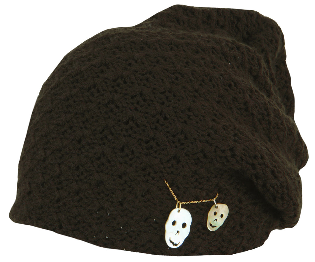 Barts 'Sloppy Beanie' Knit Hat Black/Dark Green/ Brown Mix - Umbrellaworld