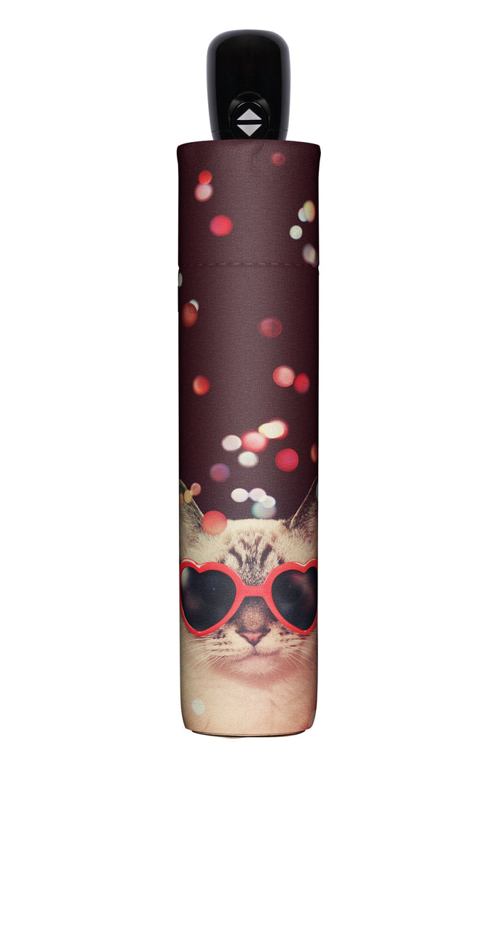 Doppler Modern Art Collection Open & Close Folding Umbrella - Lovely Cat - Umbrellaworld