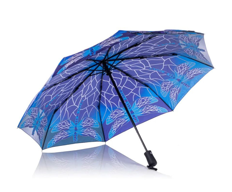 Storm King Auto Folding Nature Umbrella - Stained Glass Dragonfly - Umbrellaworld