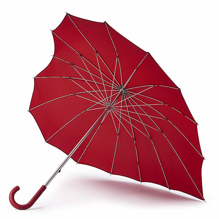 Fulton UV "Heart" Hook Handle Umbrella - Red - Umbrellaworld