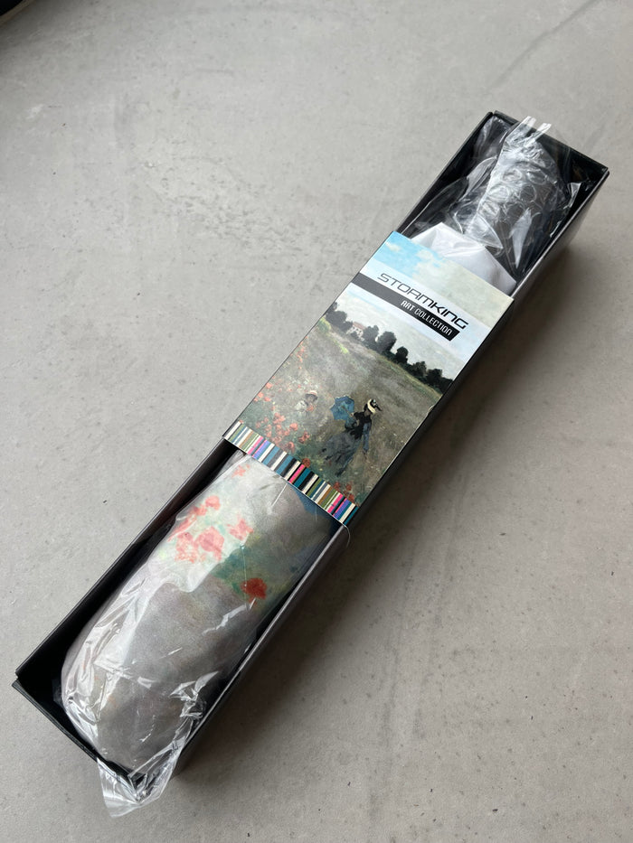 Storm King Auto Folding Artist Umbrella - Monet Poppy Field - Umbrellaworld