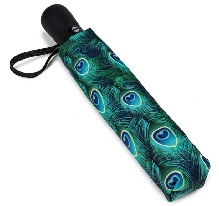 Storm King Auto Folding Nature Umbrella - Peacock - Umbrellaworld