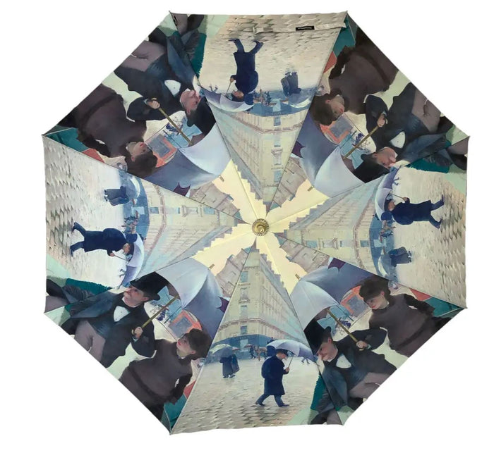 Storm King Auto Folding Artist Umbrella - Caillebotte Rainy Day In Paris - Umbrellaworld