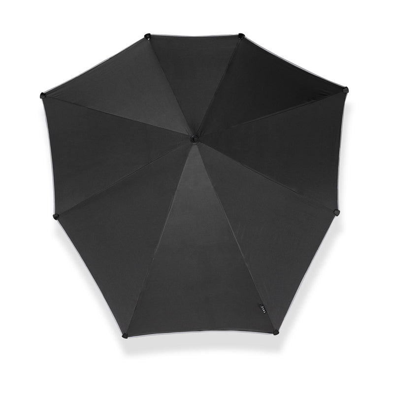 Senz 'Large' Black Umbrella with Reflective Trim - Umbrellaworld