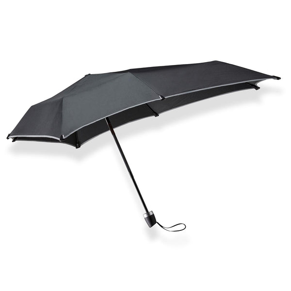 Senz Manual Folding Windproof Umbrella - Pure Black Reflective 