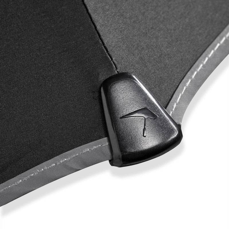 Senz Manual Folding Windproof Umbrella - Pure Black Reflective - Umbrellaworld
