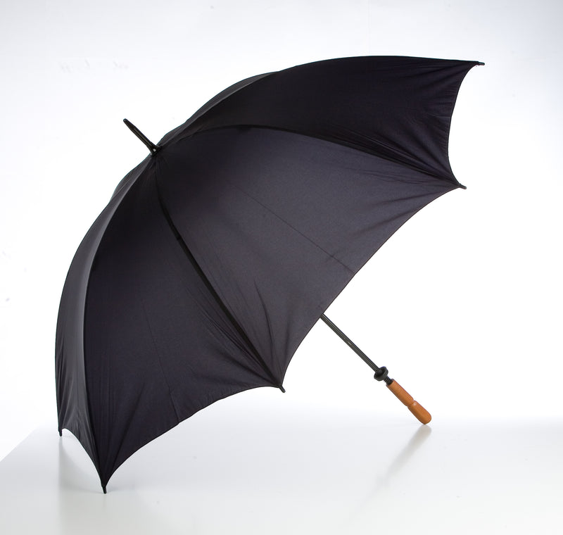 The Glen Wood Handle Golf Umbrella - Black
