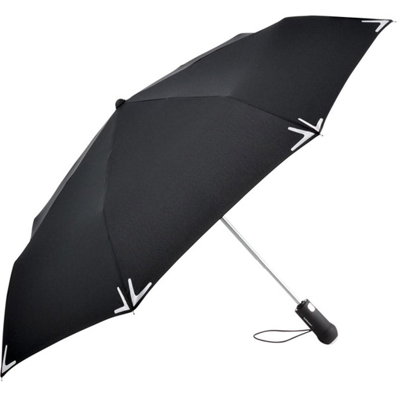Fare 5471 Lumina Safebrella LED AOC Folding Umbrella - Black - Umbrellaworld